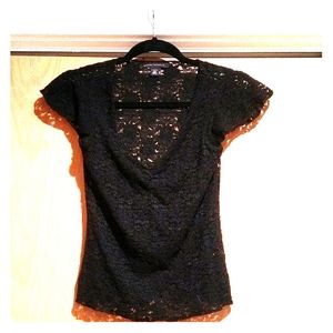 Banana Republic lacy black tee